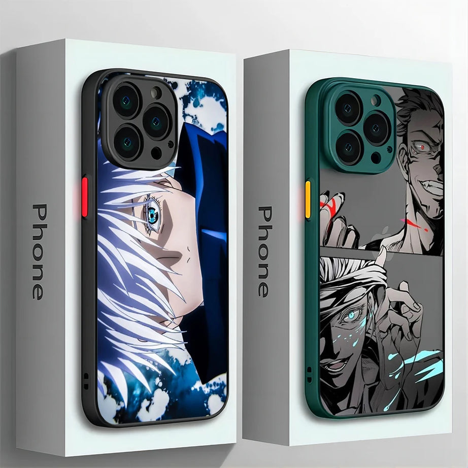 Jujutsu Kaisen Gojō Satoru Sukuna Phone Case For iPhone 15 14 13 12 11 Pro Max X XR XSMax 7 8 Plus Matte Transparent Back Cover