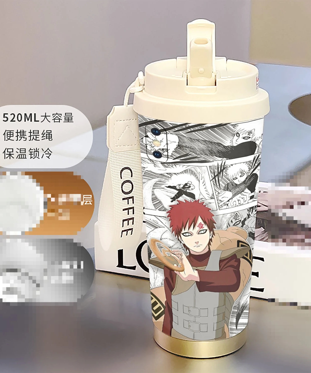 new Uzumaki Naruto cute and cool personality high-value two-dimensional student going out portable straw water cup birthday gift