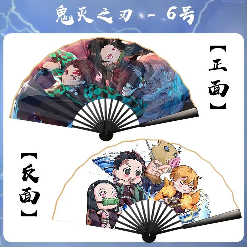 Demon Slayer double-sided character silk 10-inch folding fan, anime , stylish and personalized, birthday gift for friends