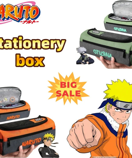 Naruto anime creative canvas stationery case student pencil case personalized children's large capacity pencil case gift