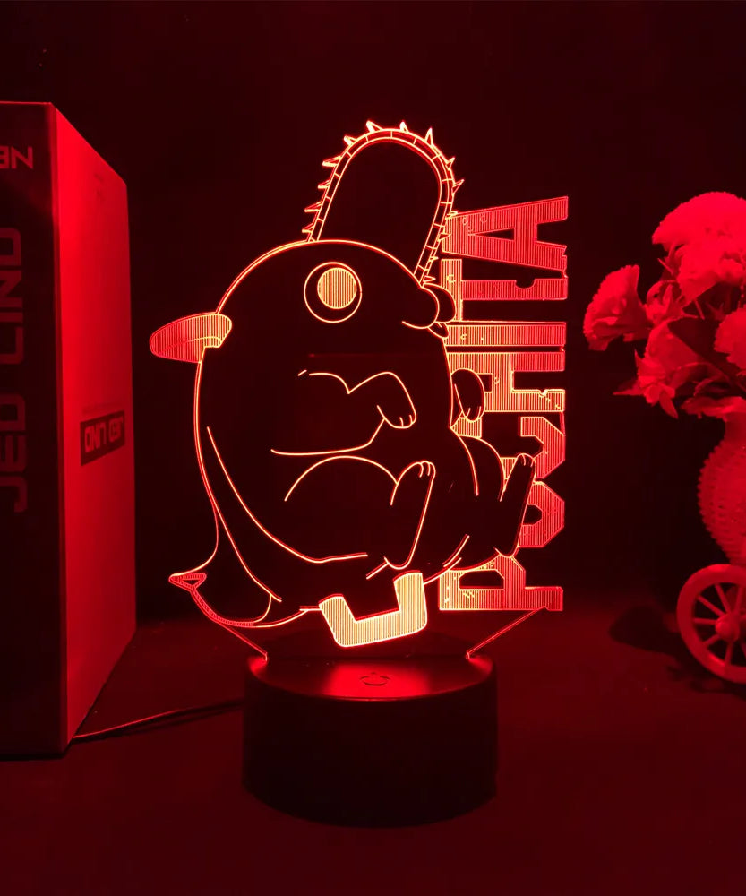 Anime Chainsaw Man Led Acrylic Stand Denji Power Makima Action Figure For Kids Bedroom Decor Nightlight Birthday