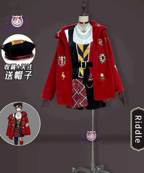 Twisted-Wonderland Anime Riddle Cosplay Costume Halloween Carnival Fashion Uniform Accessories Prop Jacket Men Women Riddle Set
