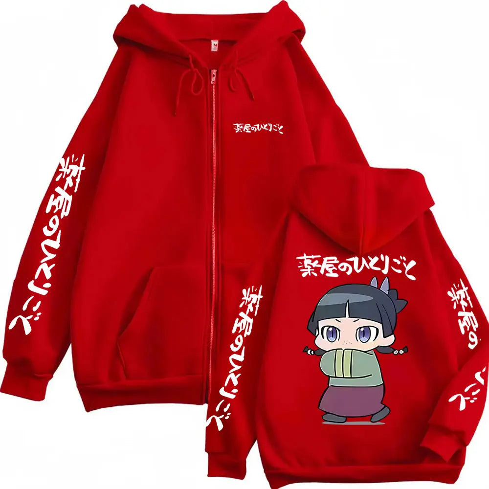 The Apothecary Diaries Maomao Graphic Zip Up Hoodie Unisex Oversized Harajuku Jacket 6