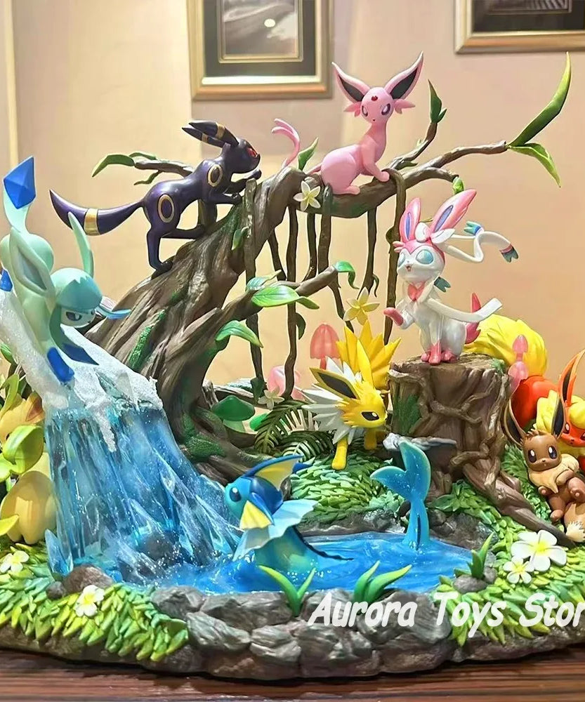 27cm/10.63in Anime Pokemon Figure Eeveelution Action Figure PVC Model Statue Collection Desktop Decoration Toys