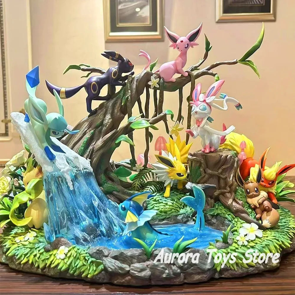 27cm/10.63in Anime Pokemon Figure Eeveelution Action Figure PVC Model Statue Collection Desktop Decoration Toys