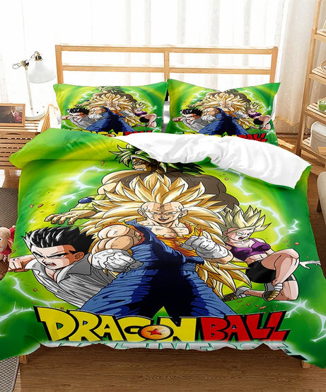 Anime Dragon Ball Duvet Comforter Quilt Cover Set Super Saiyan Bedding Set Anime Car Bed Bedroom Home Children Bedroom Gifts