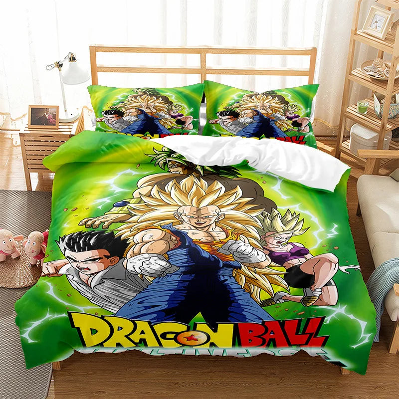 Anime Dragon Ball Duvet Comforter Quilt Cover Set Super Saiyan Bedding Set Anime Car Bed Bedroom Home Children Bedroom Gifts