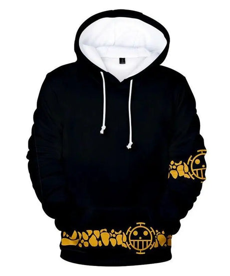 Anime One Piece Luffy Trafalgar D. Water Law Hoodie Cosplay Costume Long Sleeve Sweatshirt Sweater Zip Up Coat Jackets