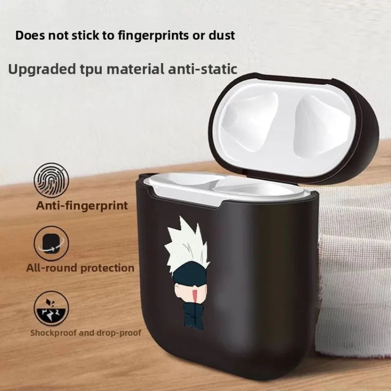 Anime Cute Gojo Satoru Earphone Case for AirPods 1 2 3 Pro Pro2 4 J-Jujutsu Kaisen Wireless Bluetooth Headset Clear Soft Cover