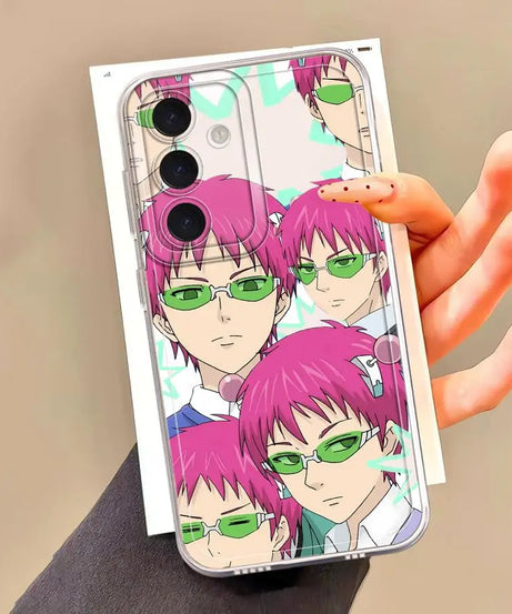 Cute Boy Saiki K-Kusuo Phone Case for Samsung Galaxy A13 A15 A16 A14 A12 A35 A34 A73 A35 A71 A72 A25 A22 Soft Cover
