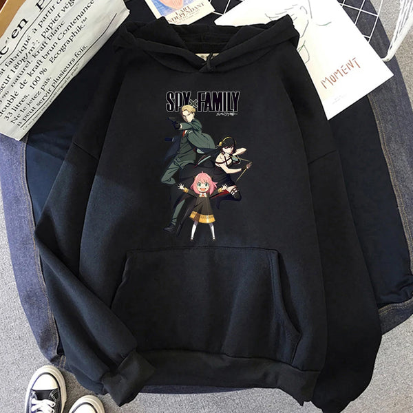 Spy x Family Forger Family Graphic Fleece Hoodie Harajuku Streetwear
