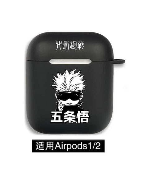 Anime Jujutsu Kaisen Case for Airpods 3 2 1 Pro Silicone Bluetooth Headphone Cover Gojo Satoru Air Pod Earphone Box Black Coque