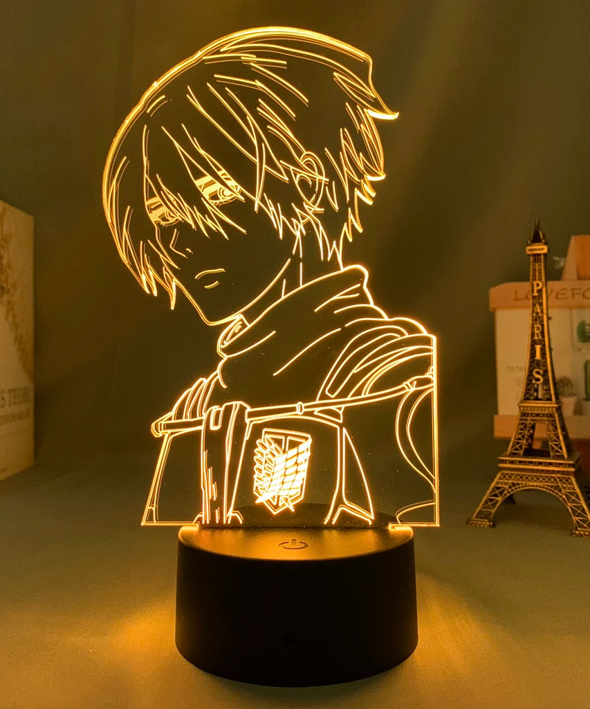 Anime 3D Lamp Attack on Titan Acrylic Luminous Stand Mikasa Ackerman Eren Yeager Action Figure For Kids Children Gifts