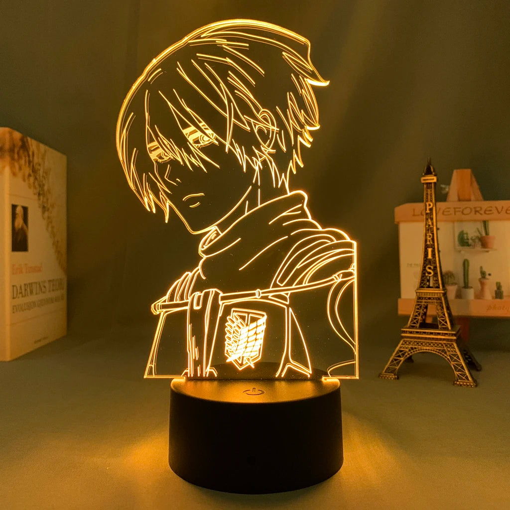 Anime 3D Lamp Attack on Titan Acrylic Luminous Stand Mikasa Ackerman Eren Yeager Action Figure For Kids Children Gifts