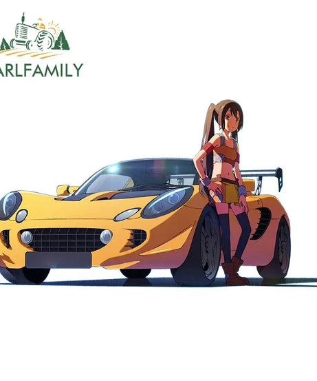 EARLFAMILY 13cm For ILLEGALSTREET X ANIME Window Fine Decal Sunscreen Car Sticker Anime Car Accessories Decoration