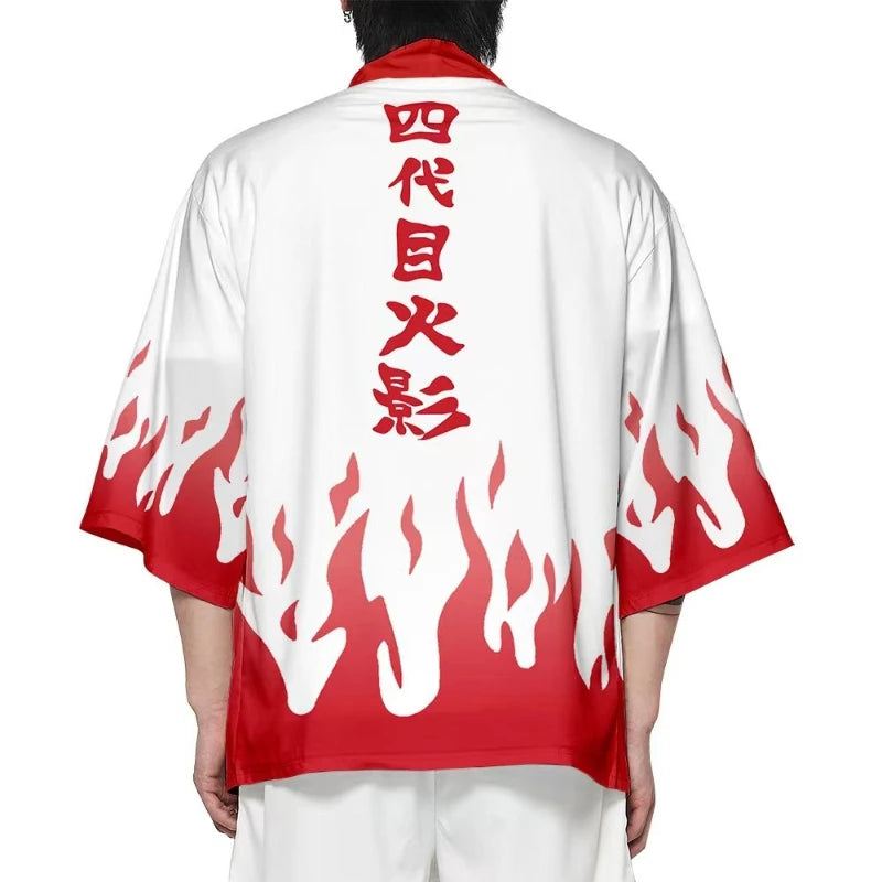 Uchiha Itachi shirt  Kimono Cardigan Print Crow Loose Blouse Shirt Haori Obi Asian Clothes Harajuku Streetwear