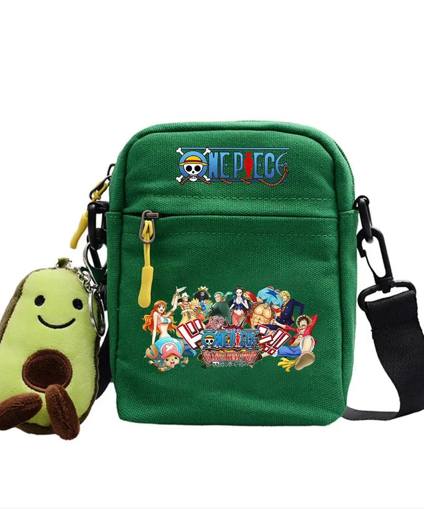 One Piece Shoulder Bag Anime Personality Creative Children's Print Crossbody Bag, Student Canvas Bag Holiday Gift