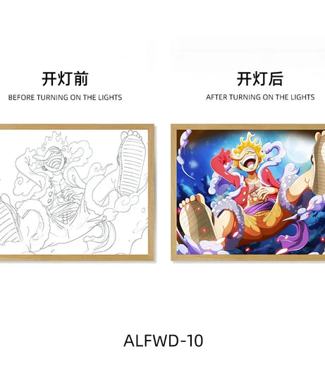 Sun God Nika Luffy Light-Up Frame – One Piece LED Desktop Decor