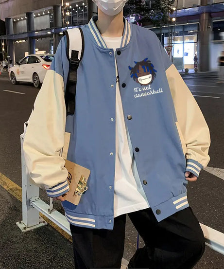 Anime One Piece Monkey D. Luffy  Anime Baseball Jacket Men's Loose Autumn Coat Versatile Casual Top