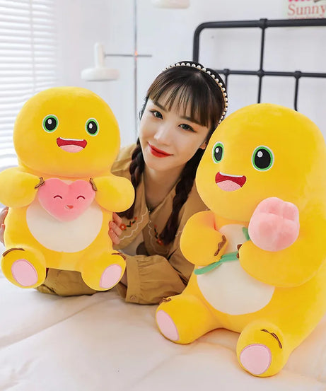 Kawaii Milk Dragon Stuffed Doll Plush Toy Cute Milk Dragon with Flower Soft Toy for Kids Birthday Xmas Gift for Girls and Friend