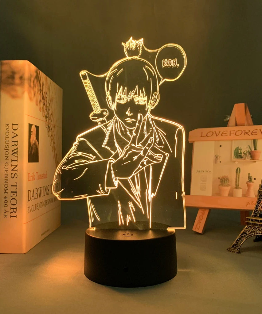 Anime Chainsaw Man Led Acrylic Stand Denji Power Makima Action Figure For Kids Bedroom Decor Nightlight Birthday