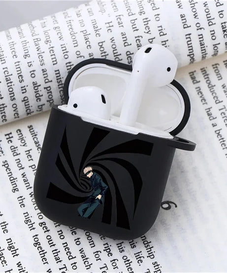 Anime Jujutsu Kaisen Case for Airpods 3 2 1 Pro Silicone Bluetooth Headphone Cover Gojo Satoru Air Pod Earphone Box Black Coque