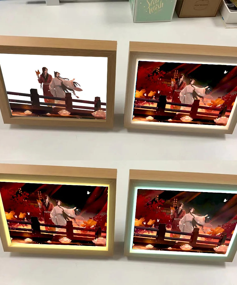Light Painting Picture Frame Tian Guan Ci Fu Led Night Lights Xielian Huacheng Decor Bedroom Friends Charming Gifts Moon Lamps