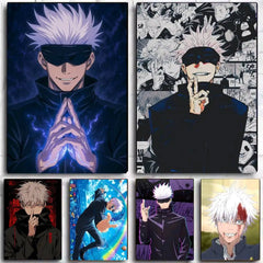 Anime Jujutsu Kaisen Gojo Satoru Poster – Self-Adhesive Waterproof Wall Sticker Decor