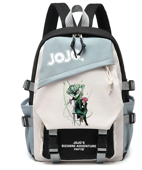 Kujō Jōtarō Anime JoJo's Bizarre Adventure Backpack Student School Bag Canvas Teens Outdoor Travel Backpack Fashion Gift