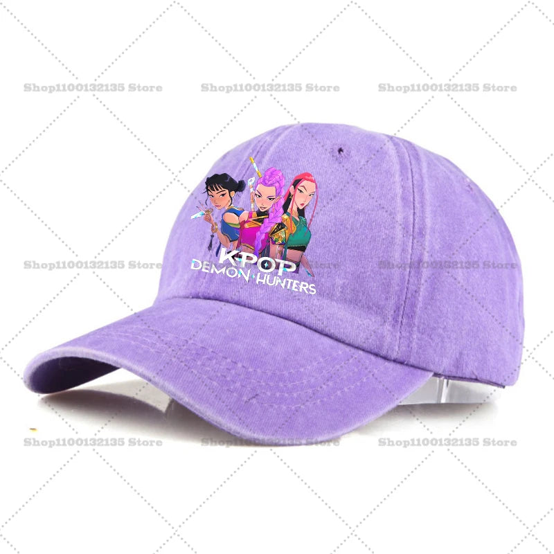 Kpop Demon Hunteres Baseball Cap for Girls Boys Summer Adjustable Sun Hat Anime Cute Retro Sunbonnet Adult Women Headgear Gift