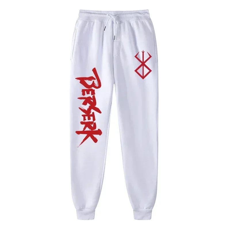 Men's berserk animated printed sportswear pants sports jogging pants casual polar lining pocket pants