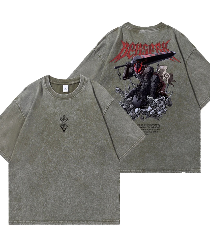 Berserk Anime Vintage Graphic T-Shirt – Harajuku Cotton Tee for Men & Women
