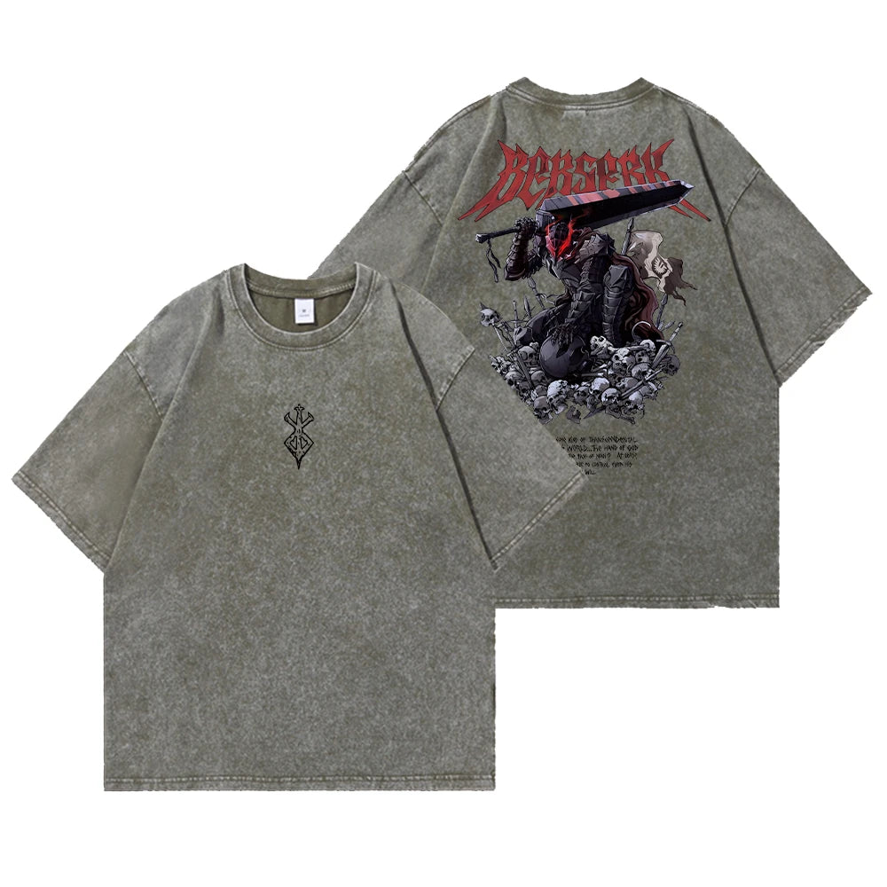 Berserk Anime Vintage Graphic T-Shirt – Harajuku Cotton Tee for Men & Women