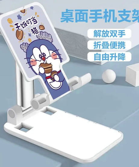 Doraemon mobile phone desktop stand cute personality portable folding lazy tablet telescopic universal holiday gift