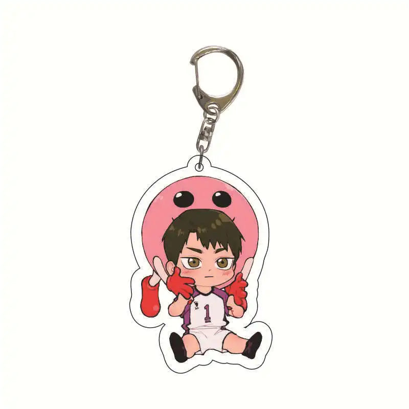 Acrylic Haikyuu Hinata Shoyo Tobio Kageyama Anime Keychain Jewelry Campus Related Products Cultural Friends Gift Bag Charms New