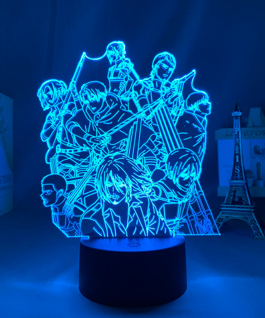Anime 3D Lamp Attack on Titan Acrylic Luminous Stand Mikasa Ackerman Eren Yeager Action Figure For Kids Children Gifts