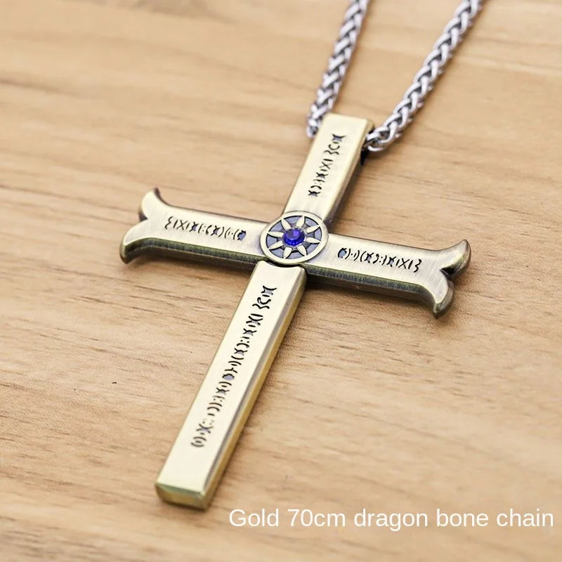 New One Piece Necklace Hawkeye Mihawk Necklace Black Blade Night Anime Peripheral Student Men and Women Pendant with Sheath Gi