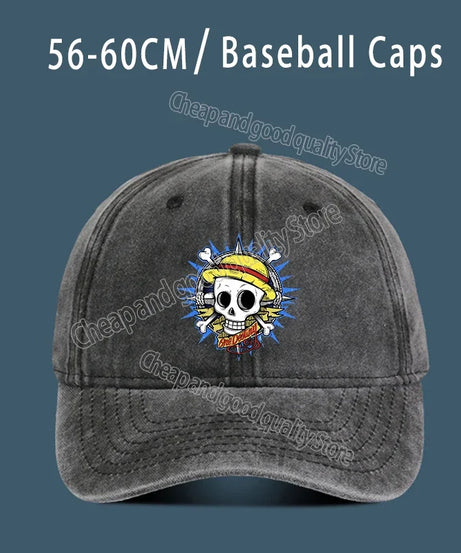 One Piece Luffy  Women Men Baseball Cap Cartoon Anime Figure Print Hat Boy Girl Breathable Kid Hat HipHop Boy NetCap Gift