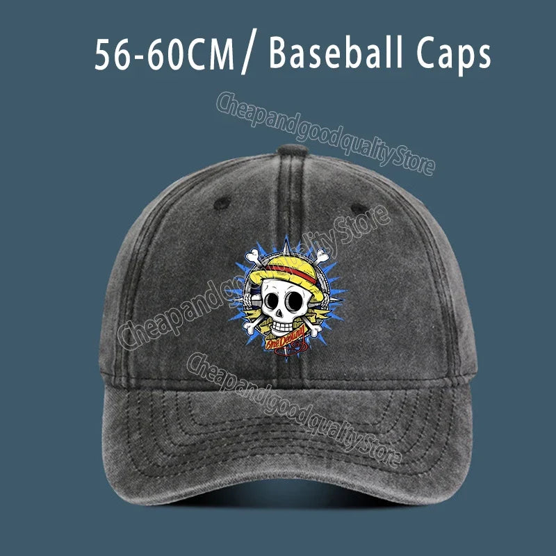 One Piece Luffy  Women Men Baseball Cap Cartoon Anime Figure Print Hat Boy Girl Breathable Kid Hat HipHop Boy NetCap Gift