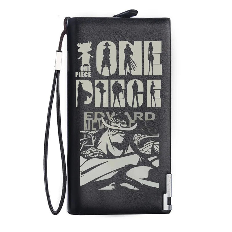 One Piece Luffy Ace Anime Peripheral Zipper New PU Wallet Handsome Personality Boy Print Coin Purse Short Card Pack Holiday Gift