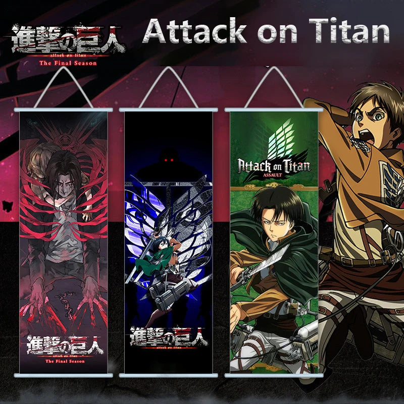 Attack on Titan Canvas Scroll – Anime Wall Art Poster for Room & Home Decor