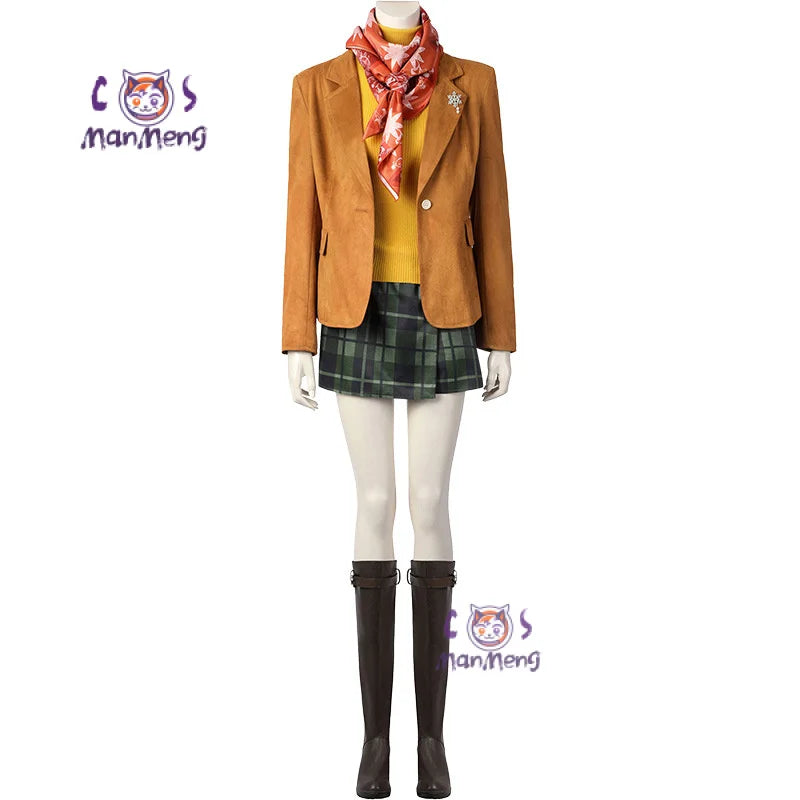 Resident Evil 4 Ashley Graham Cosplay Costume — Orange Jacket Set 5