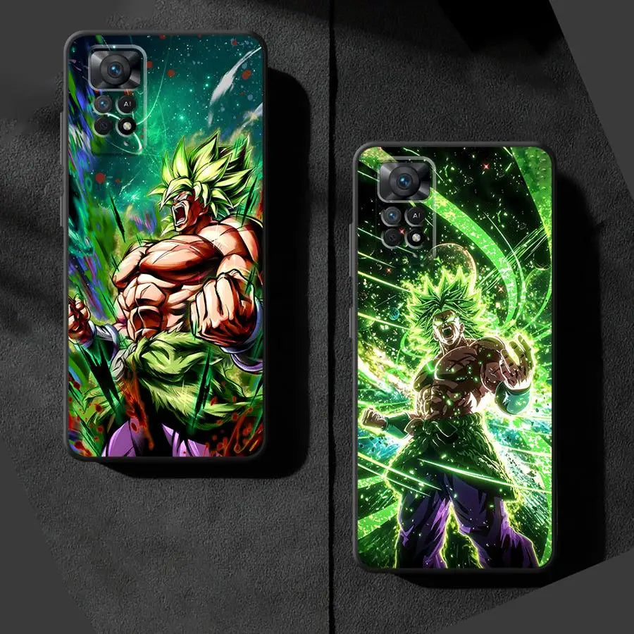 Case for Xiaomi Redmi Note 10S 9 10 11 12 Pro 12s 9S 7 8 13 14 Pro Plus 11s Black Soft Phone Cover DragonS BallS Broli Goku