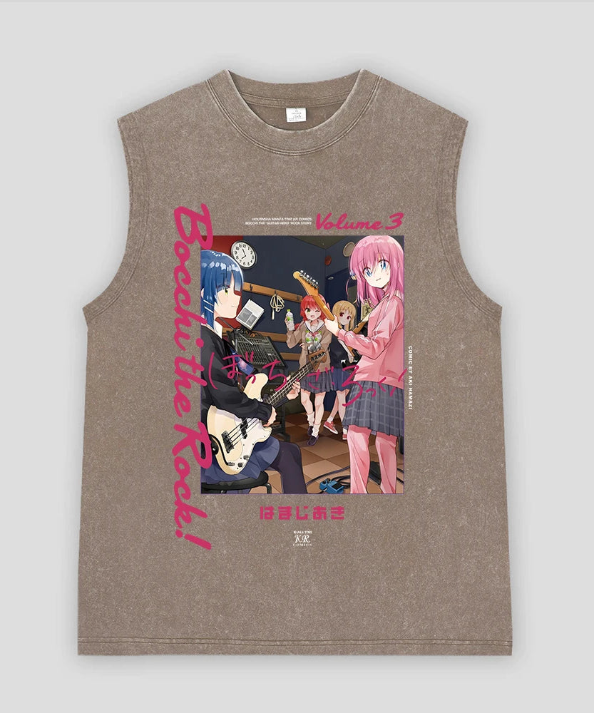 Bocchi the Rock! Oversized Band Vest – Unisex Anime Cotton Tank Top