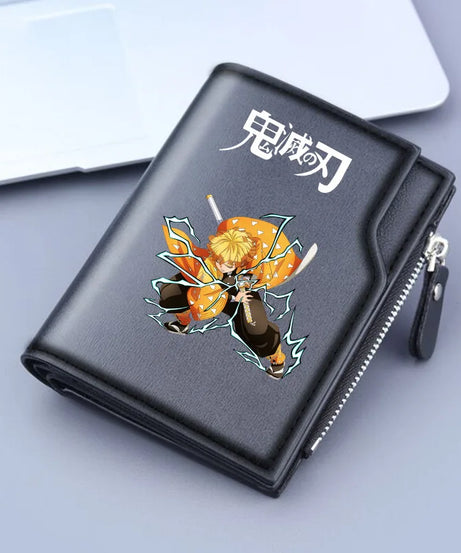 Demon Slayer Wallet Anime Coin Purse Men Credit Card Holder Boy Student Fashion Short Trifold Money Key Storage Pouch