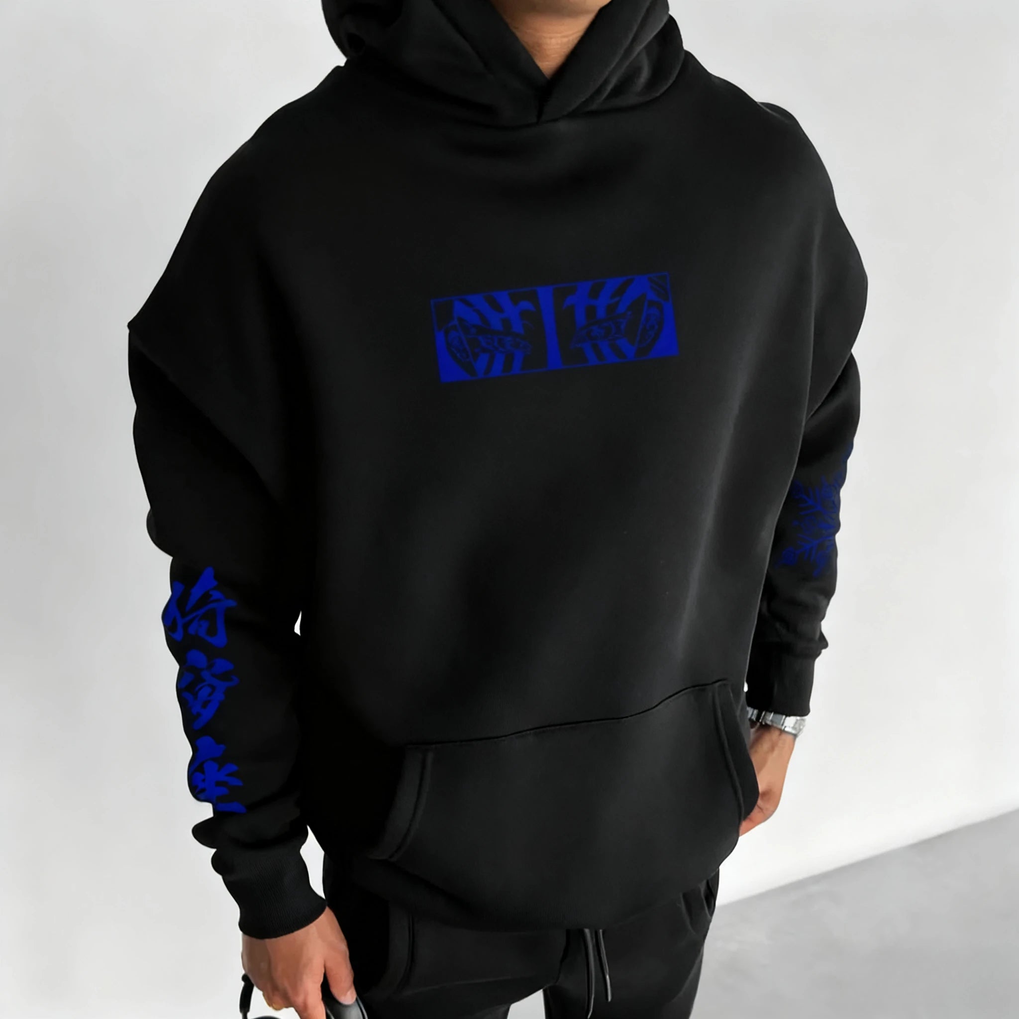 Demon Slayer Anime Akaza Printed Hoodie Autumn/Winter New Harajuku Plus-Size Trend Loose Parent Child Top for Men and Women