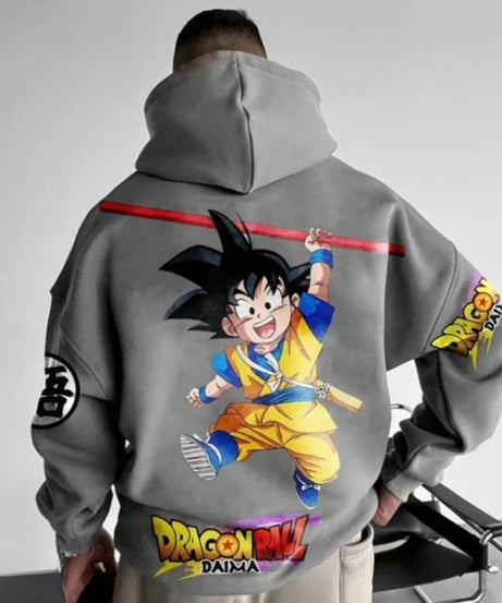 Vintage Anime Dragon Ball Goku Oversized Men's Hoodie Y2k Clothes Sweatshirt Autumn Sweater Loose Cotton Women Long Sleeve Tops