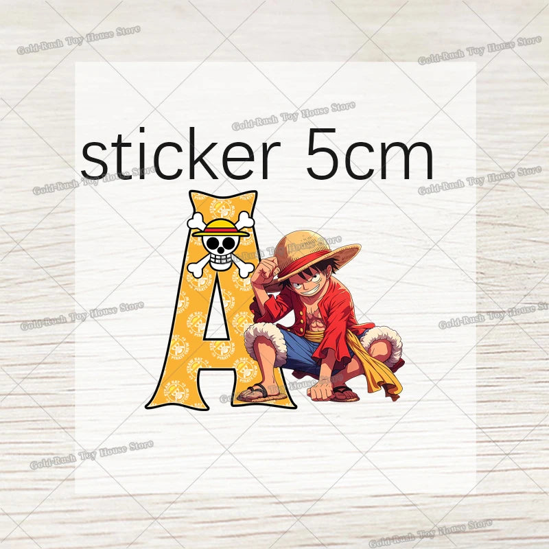 Anime Luffy Men Pu Wallet One Piece Letter A-Z Foldable Short Wallet Man Portable Credit ID Card Holder Male Pocket Coin Purse