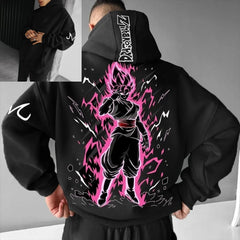Dragon Ball Goku Black Hoodie – Y2K Anime Long Sleeve Pullover