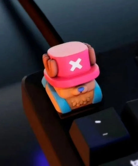 Monkey· D·Luffy cool creative personality kawaii anime peripheral cross axis universal Q version three-dimensional keyboard cap